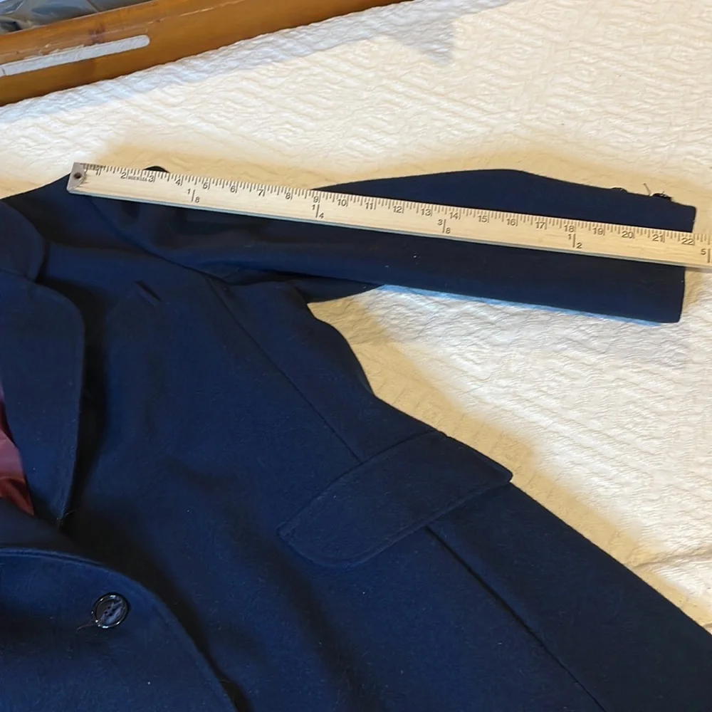 Raywood and Srein Wool Navy Dress Coat Jacket Small Medium Vintage - Picture 15 of 15